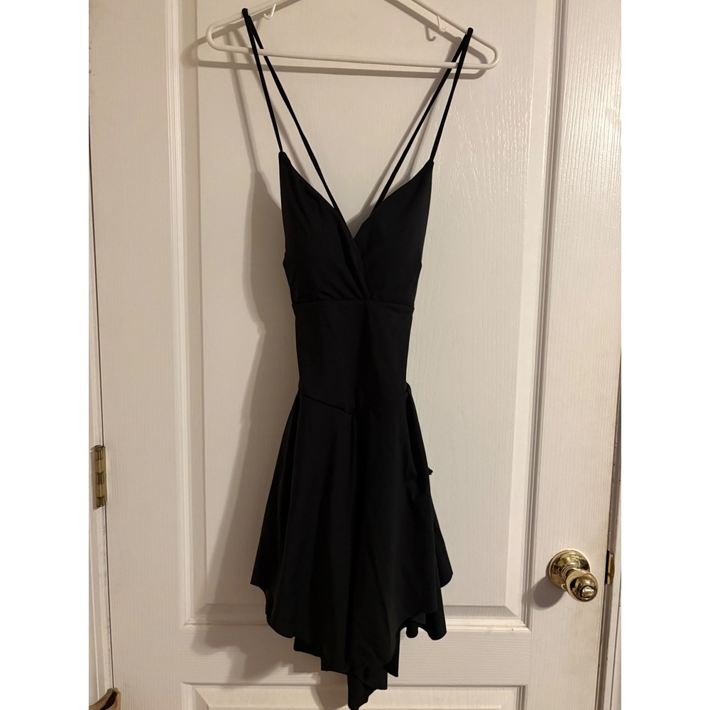 Halara Active Dress Women Large Black Excellent Lace Up Back Built-In Shorts